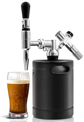 Nitro Cold Brew Coffee Maker - 64Oz Stainless Steel Home Brew Coffee Keg w/Adjustable Pressure Regulator, Nitrogen Coffee Growler Machine Dispenser System, Stout Creamer Faucet - NutriChef NCNTROCB20