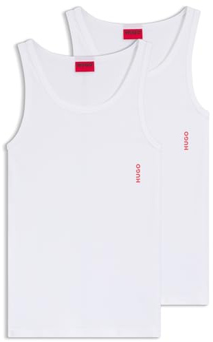 HUGO Tank Top Twin Pack Débardeur, Blanc 100, L (Lot de 2) Homme