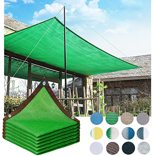 ZHJSHOU 90-95% Shade Cloth Greenhouse Sun Shade Sail,Thick and Durable Shade Cloth for Plants,for Flowers Vegetables Patio Lawn Mesh Nets with Grommets,Green,2X3m/6.56X9.84ft