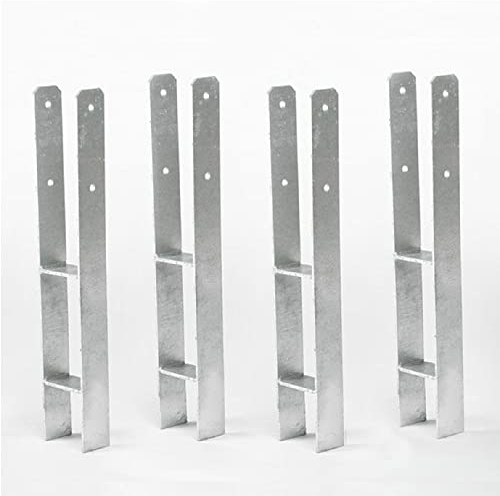Gartenpirat 4 Stück H-Anker 121x600 mm Pfostenanker feuerverzinkt für Pfosten 12x12 cm