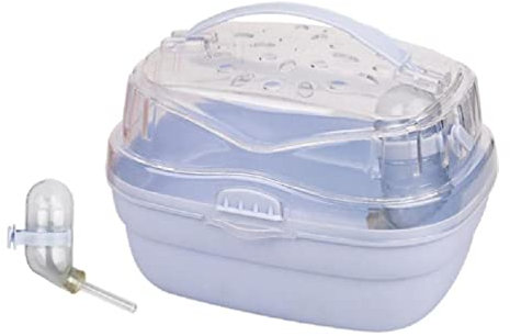 hero-s Transportbox Hamster, Tragekäfig, Tragbarer Reisekäfig Kleintiere, Mit Wasserflasche, Meerschweinchen-Tragetasche