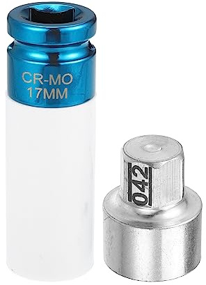 QUARKZMAN Tuerca De Seguridad Para Rueda Tipo 041 Para Bmw X1 1 Juego | Material Metal, Color Plateado/Blanco/Azul, Tamaño 28.5X36.4Mm, Para Bmw 2/7/X3/X5/X6/Z4 Series