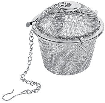 6.5cm Mesh Snap Ball Tea Strainer with Handle,Practical Tea Ball Sphere Spice Strainer Mesh Infuser Filter Stainless Steel Herbal,for Leaves Herb Filter Fruit Squeeze