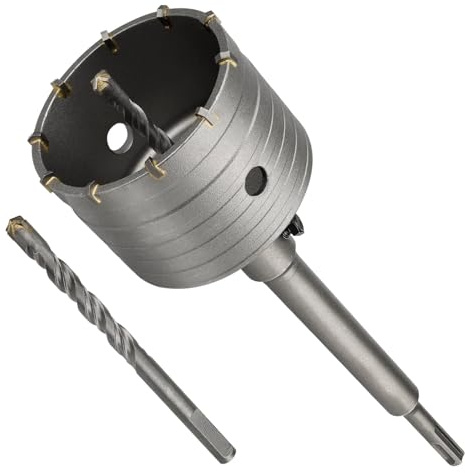 Hohl-Bohrkrone, Lytool 82mm Kernbohrer mit SDS plus Adapter 220 mm, Hammerschlagfest, Dosenbohrer, Lochsäge, Steckdosenbohrer für Stein, Beton, Ziegel, Steinmauerwerk, Trockenbau
