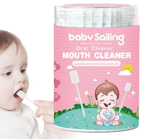 Generico Detergente per garza per lingua, detergente per bocca per bambini,Garza per la pulizia della lingua da 30 pezzi | Garza per spazzolino portatile per pulire la lingua, spazzolino flessibile