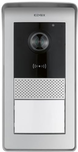 VIMAR 42920.P Plaque audiovidéo pour interphone vidéo mains libres couleur LCD 7, fonction ouvre-porte RFID, avec cadre de pluie, 1 bouton, installation murale