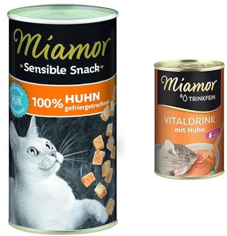 Miamor Sensible Snack Huhn Pur 12x30g & Trinkfein - Vitaldrink mit Huhn 24 x 135ml