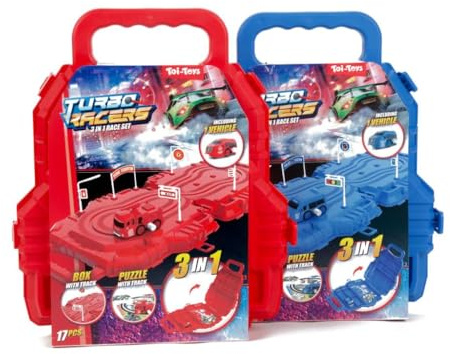 Spielzeug Rennwagen-Set mit Strecke und Zubehör in zufälliger Variante