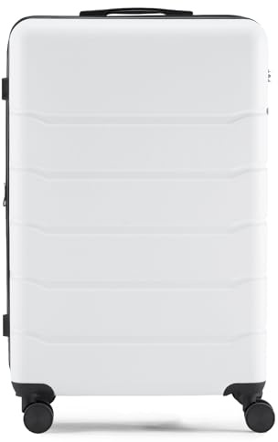 24 Inch Luggage Suitcase, Hard Shell Rolling Suitcase with TSA Lock, Expandable Lightweight Luggage with Spinner Wheels, White