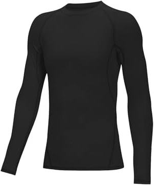 HovSiyla Youth Boys' Compression Long Sleeve Base Layer Athletic Top Undershirt Running Tights Baseball Soccer Shirt Black X-Small