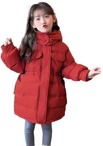 Parka d'hiver pour fille - Veste d'hiver pour garçon - Avec capuche en fourrure - Manteau d'hiver chaud - Parka en duvet - Manteau pour garçon et enfant - Veste matelassée pour fille, a, 134-140
