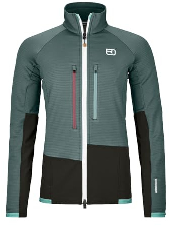 ORTOVOX FLEECE RIB JACKET W - Robuste, technische Kletter-Fleecejacke für Tage am Fels - GRAU - DAMEN - XL