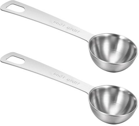 Edelstahl Messlöffel 2 Stück Metall Messlöffel 15ml Kaffeelöffel Portionierer Messlöffel mit Langem Metalllöffel Kaffee Measuring Spoon Dosierlöffel Gutes Küchenwerkzeug Kaffee pulver Löffel
