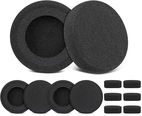 SOULWIT 6 pezzi Cuscinetti Auricolari Ricambio per Koss Porta Pro, KSC11, KSC17, KSC75 Cuffie, Padiglioni Cuffie in Spugna Morbidi e Durevoli con Schiuma ad Alta Densità - Nero