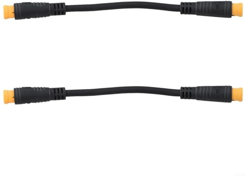 Zeroupshop 2 PCS Electric Bike Display Conversion Cable 3 Pin Thumb Shifter Extension Wire M8 Connector 132 mm Length for E-bike Replacement Kit (Female to Male)