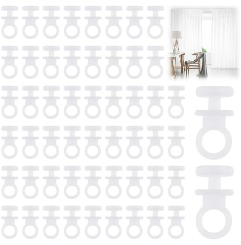 100 Pcs Multi-Use Plastic Curtain Gliders and Hooks, Plastic Curtains Track Glider Hook for Window, Caravan Curtain Hooks, 9mm Rail Gliders for Shower, Door and Ceiling Tracks