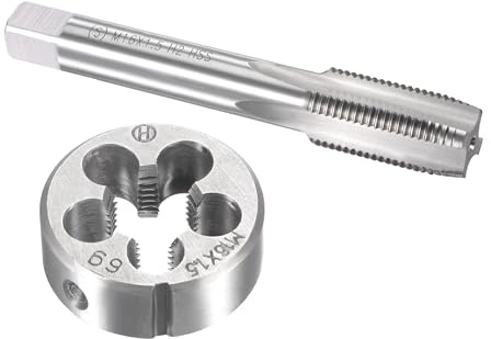TA-VIGOR M16 x 1,5 mm metrisches Gewindeschneider-Set, Maschinengewindebohrer mit rundem Gewindeschneider, robustes Gewindebohrer- und Schneideisen-Set für Heimwerker, Reparatur, Schneiden von Außen