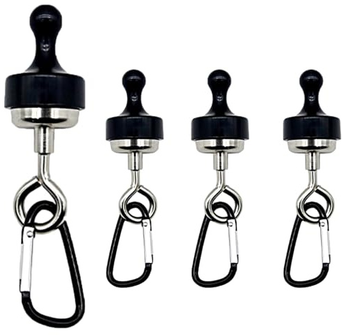 Anhoer 4 Stück Magnethaken Camping Magnet Haken Rund Abnehmbar Magnet Haken Magnethalterung für Camping Garage Küche Büro Schwarz (30mm)