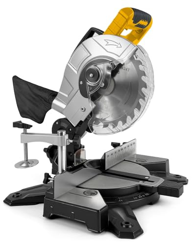 Roadtime geringssågar för DeWalt 20 V batterier (utan batteri), överfräs och geringssåg blad Ø 210 mm, lutande såghuvud 0–45°, för trä PVC aluminium mjuka metaller