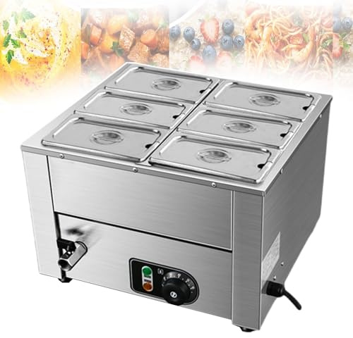 Scaldavivande Elettrico e Server a Buffet temperatrice per Cioccolato di Grande capacità con Contenitore da 18 Litri Tavolo a Vapore Portatile Scaldavivande Staccabile