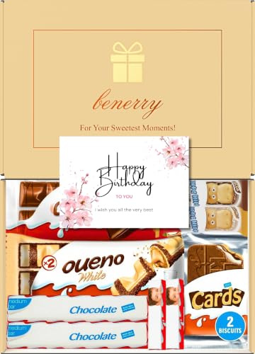 Benerry Milk Chocolate Gift Box – Bueno, Happy Hippo & Cards – Birthday Letterbox Hamper