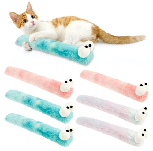 Sutowe 7 Pcs Plush Cat Toy Pillow with Catnip Inside, Interactive Teething Chew Toy, Kitten Play to Promote Kitty Exercise for Indoor Cats, Kittens, Promote Exercise, Play, Cuddle