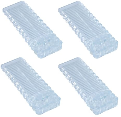 Alyvisun Fermaporta da Pavimento in Gomma, 4 Pezzi Antiscivolo Ferma Porta Durevoli Cuneo Fermaporte Impilabile per Tutti i Pavimenti Interni ed Esterni (Traslucido)