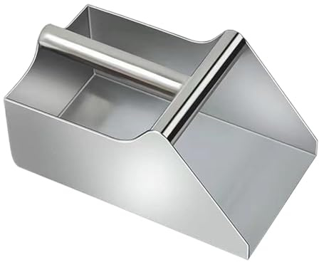 KiBcsLic Pala recogedora Manual de Acero Inoxidable con Mango para Basura, 25cmx25cmx12cm