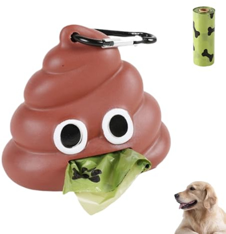 YUVKIN 1 Set dispensador portátil y hermético de bolsas para caca de perro con bolsas y llavero
