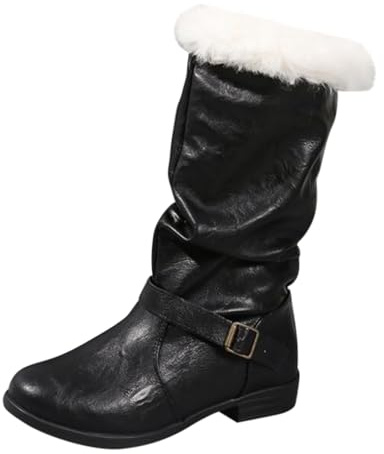 Chanpning Bottes Du Père Noël, Bottes De Chevalier En Cuir PU Rétro Viking, Chaussures En Peluche Bouche Chaude Unisexe Botte De Neige Pour Cosplay