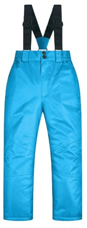 Mjjsk unisex barn skidbyxor flickor pojkar snösäkra byxor barn utomhus vattentäta vindtäta byxor vinter varma snowboard byxor, BLÅ, 5-6 Years