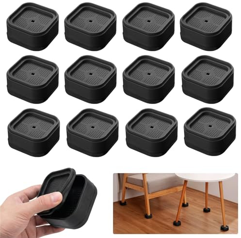 Rudfovn 12 Pcs Furniture Risers, Square Stackable Bed Raisers with Nonslip Bottom for Table Desk Couch Chair Sofa