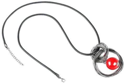 Halsketten, Doppelring, Kunstperlen-Pullover-Kette, exquisite, vielseitige lange Halskette, Kleidung, Anhänger, Accessoires, Geschenk, rot