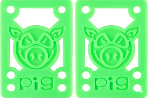 Pig Piles Green Skateboard Riser Pads - 1/8 - Hard
