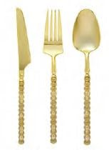 Decorline Pearl Collection Set de Couverts en Plastique Réutilisables 36 Pièces – Pailleté/Or – Fourchettes, Cuillères et Couteaux – Couverts Élégants pour Mariage & Fêtes