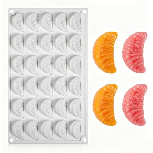 Fruit Chocolate Mold, 30 Cavity Orange Silicone Mold, 1 Piece | Making desserts, ice cubes, cake decorations, handmade soaps, and resin crafts