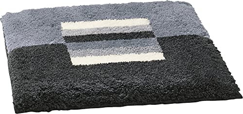 Erwin Müller WC-Vorlage Korfu, WC-Matte rutschhemmend grau Größe 50x50 cm - für Fußbodenheizung geeignet, flauschig, weich (weitere Farben)