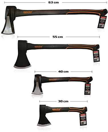 Hecht Axt Set - Spalthammer für effektives Spalten von Holz - Beil Spaltaxt für müheloses Bearbeiten von Brennholz - Gummierter Fiberglas Handgriff für sicheren Halt - Keilförmiger Spaltkopf