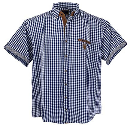 Lavecchia Übergrößen Hemd Herren Kurzarm Kurzarmhemd Freizeit 1129 (Blau-Weiß, 4XL)