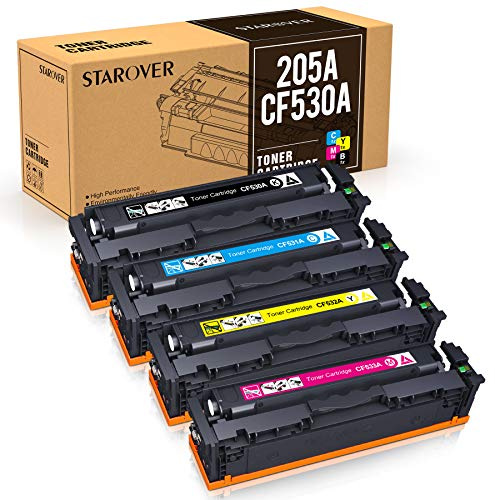 STAROVER Cartucce compatibili per HP 205A CF530A CF531A CF532A CF533A per HP Color Laserjet Pro M181FW M181 M180 180N per HP Color Laserjet Pro M154A M154NW M154 (confezione da 4)