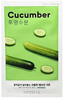 MISSHA - Masque Facial Airy Fit Sheet Mask Type Eau de Concombre | Hydratation Rafraîchissante | Apaise et Revitalise la Peau | Extrait de Concombre, 1 Unité