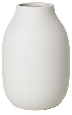 blomus Vase -COLORA- | Blumenvase aus Keramik | Farbe Moonbeam | Größe S Ø11x15H cm | hochwertige Handarbeit