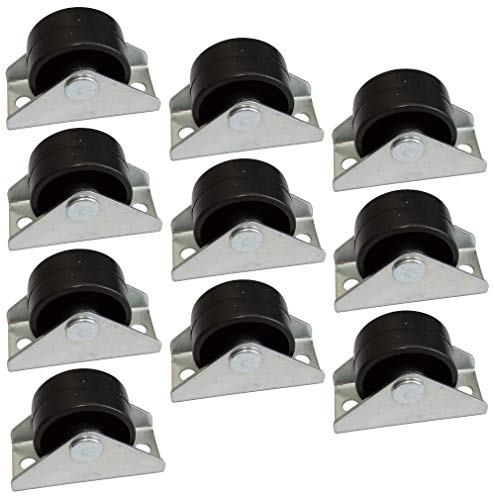 AERZETIX: Ruota rotelle per mobili base fissa Ø30mm W15.5mm H32.5mm 25kg piastra di montaggio 21x48mm C42666 (10 pezzi)