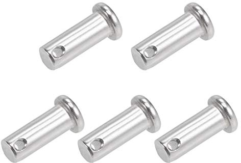 uxcell Single Hole Clevis Pins - 10mm X 25mm Flat Head 304 Stainless Steel Link Hinge Pin 5Pcs