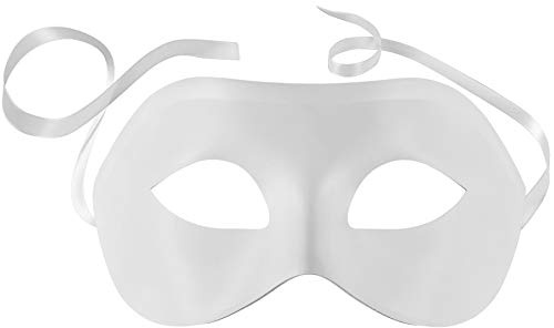 dressforfun 900883 Venezianische Maske für Damen Herren, einfarbige Augenmaske, matte Maskerade Maske für Kostüm Fasching Karneval Halloween Party Ball Oper - diverse Farben - (weiß |Nr. 303537)