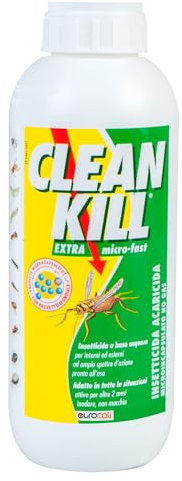 Clean Kill Insetticida Ecologico Biokill Extra Micro-Fast Ricarica No Gas A Base Acquosa - Flacone da 1 Litro Bio Kill