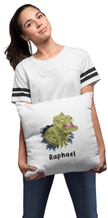 Cojín para niños personalizado con divertido diseño de dinosaurios y nombre personalizado, Cojines Infantiles, Regalo individual, funda de cojín para cumpleaños, niño o niña, idea de regalo