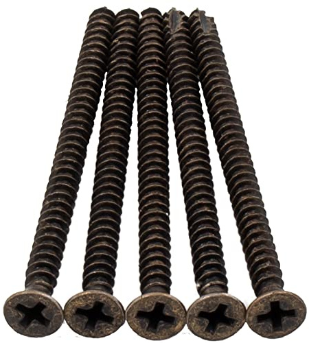 Stone Harbor Hardware Door Hinge Screws, #9 x 2-3/4, 100-Pack, Antique Brass