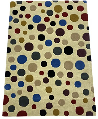 WAWA TEPPICH Wollteppich Mehrfarbig 140 x 200 cm 100% Wolle handgewebt