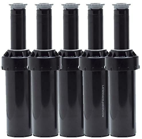 Pack 5 DIFUSOR DE RIEGO LPS 5,2 Metros, Altura 5 cm, Toberas Intercambiables, ángulo Ajustable